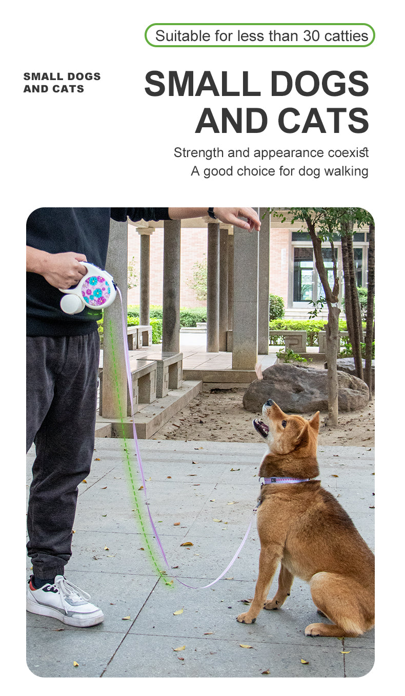 Hot Sell Factory Retractable Dog Leash Adjustable Dog Leads Retractable Pet Leash with Colorful Printed