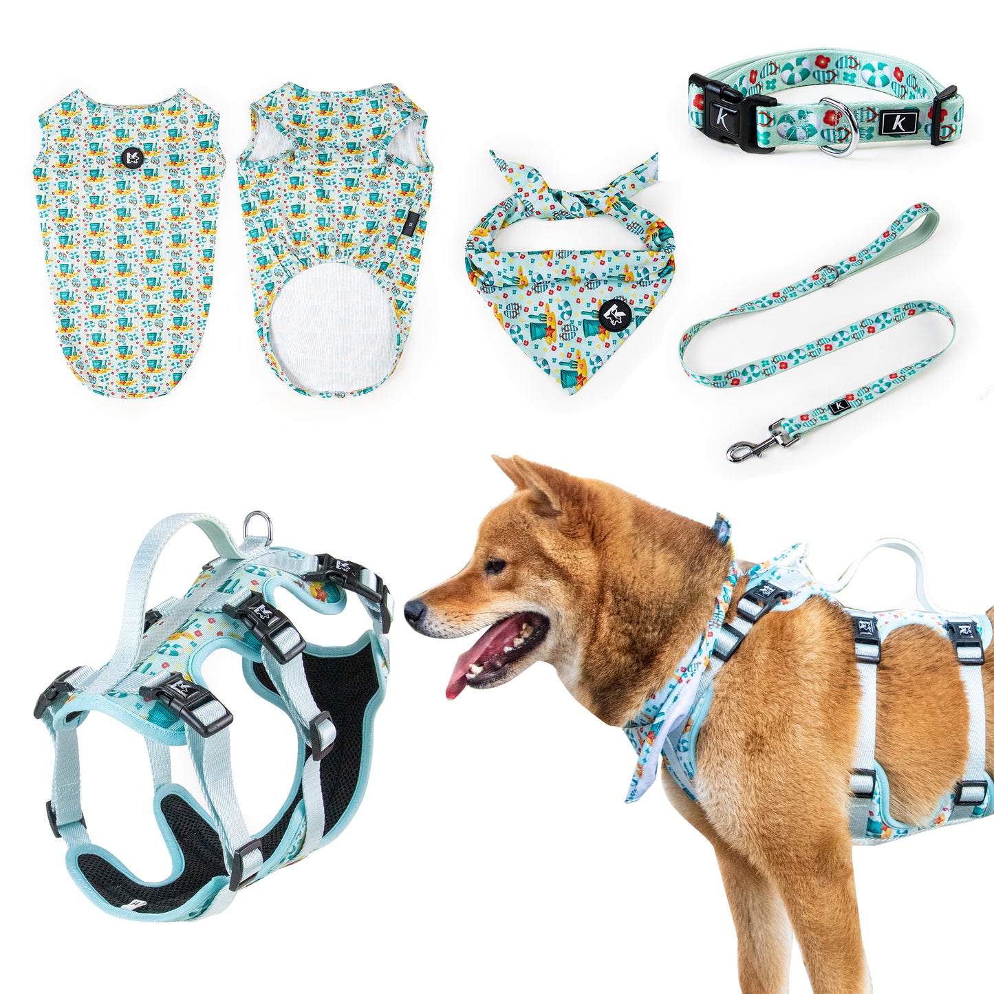 Best Seller Morning Sun Factory Kingspeed Dog Vest Dog Collar and Pet Leash with Dog Bandana for Walking