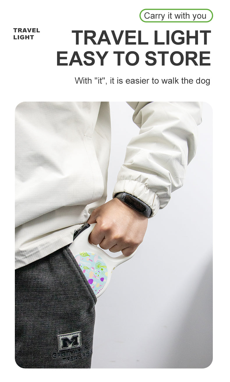 Hot Sell Factory Retractable Dog Leash Adjustable Dog Leads Retractable Pet Leash with Colorful Printed