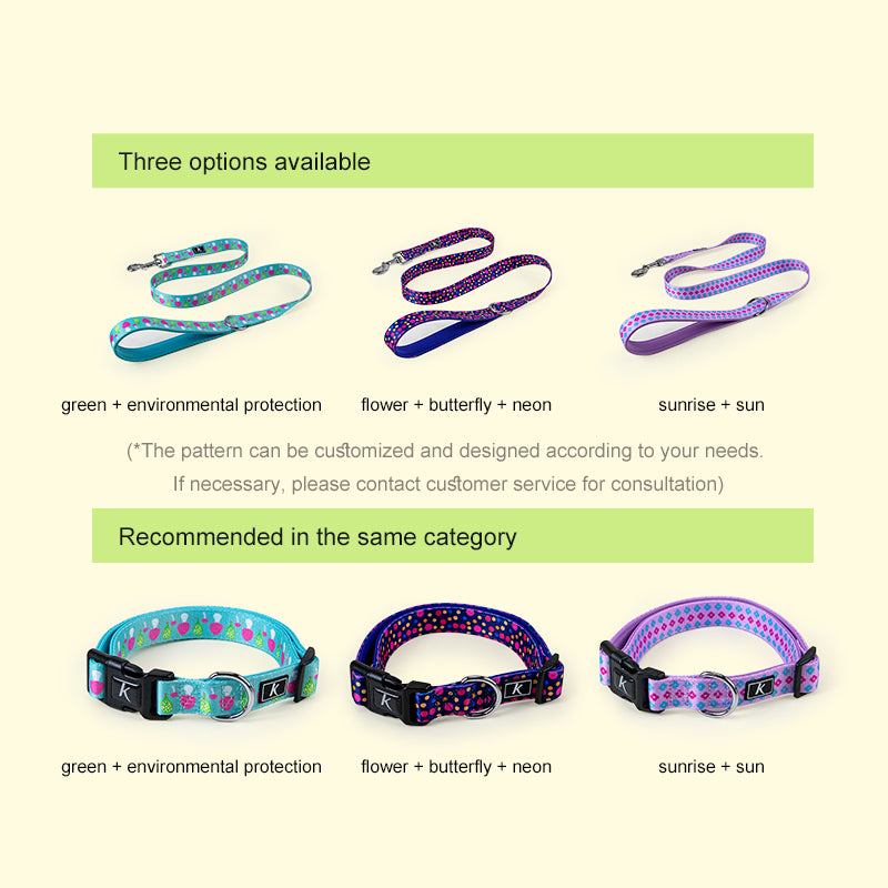 Popular Factory 2.5cm Durable Flower Printing Nylon Dog Leash Colorful Pet Dog Leads Big Size Puppy Leash