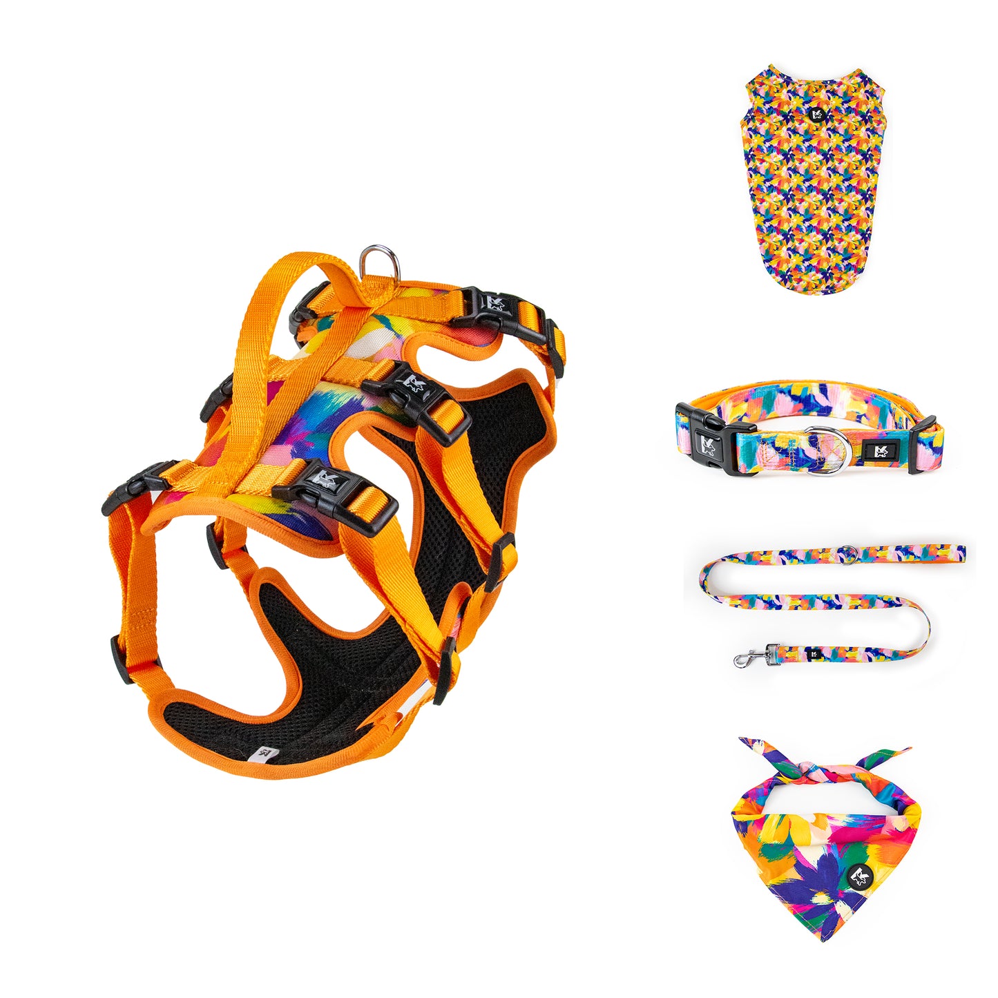 Top Sale Factory Oil Painting Wholesale Kingspeed Dog Vest Dog Collar and Pet Leash with Dog Bandana for Walking