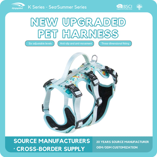 Factory Price Dog Vest Luxury Puppy Harness With Flower Printing No Pull Dog Harness