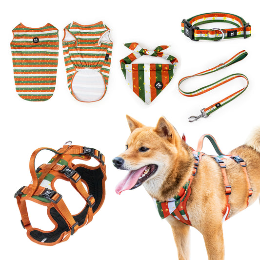 Hot Sell Christmas Factory High Quality Kingspeed Dog Vest Dog Collar and Pet Leash with Dog Bandana for Walking