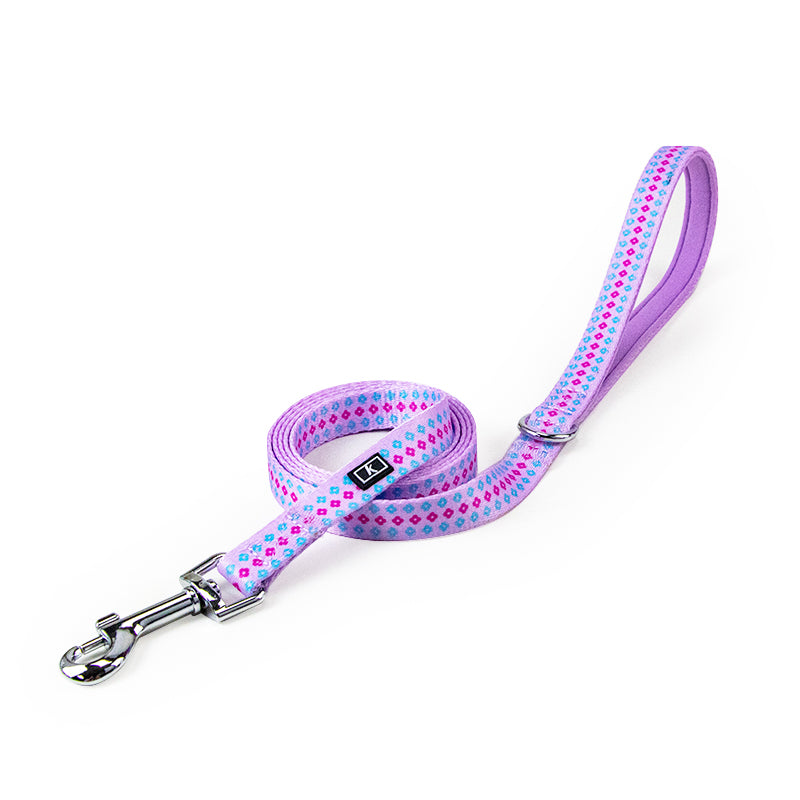 Latest Factory Price 1.5cm Durable Flower Printing Nylon Dog Leash Colorful Cat Leash Small Size Pet Leash