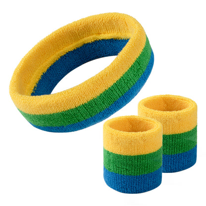 1 Pcs Headband with 2 Pcs Sweatband Wristband Set