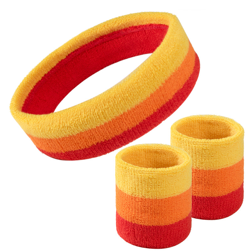 1 Pcs Headband 2 Pcs Wristband Suit Colorful Sweatband Set