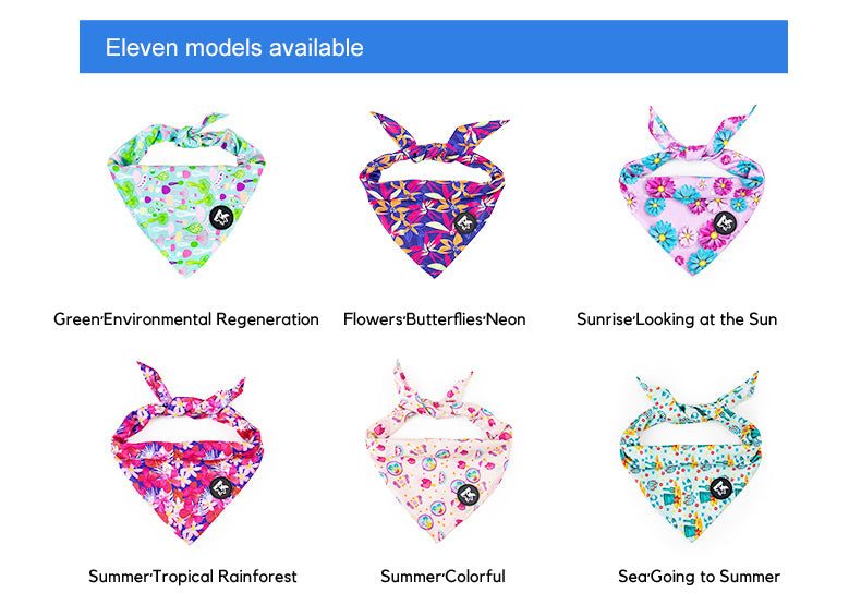 Wholesale Garden Dog Bandana One Size Pet Bandana Collar Adjustable Puppy Bandana with Colorful Printed Logo