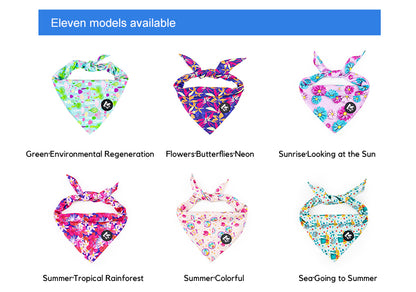 Wholesale Garden Dog Bandana One Size Pet Bandana Collar Adjustable Puppy Bandana with Colorful Printed Logo