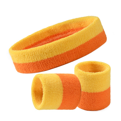 1 Pcs Headband 2 Pcs Wristband Suit Colorful Sweatband Set