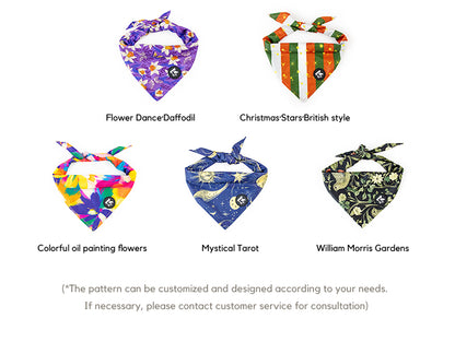 Wholesale Garden Dog Bandana One Size Pet Bandana Collar Adjustable Puppy Bandana with Colorful Printed Logo