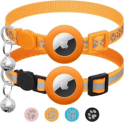 2 Pack Airtag Cat Collar Waterproof Pet Supplies with Bell