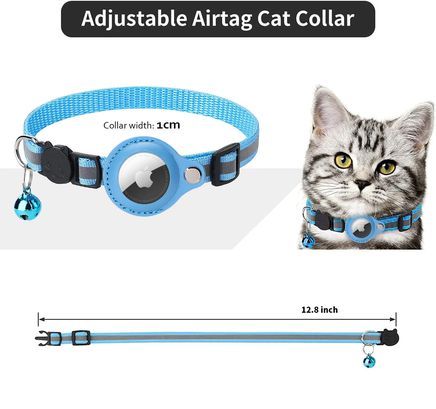 Airtag Anti-lost Collar for Cats Cute Adjustable Pet Collar