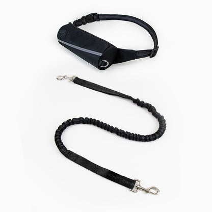 Hands Free Dog Running Leash with Pouch Bag