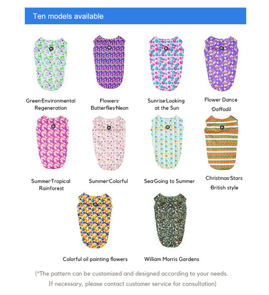 Brand New Hot Selling Garden Dog Clothes Multicolour Printing Pet Clothes Colorful Pubby Clothes