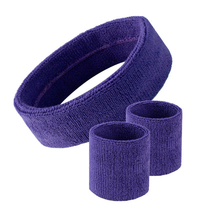 1 Pcs Headband and 2 Pcs Wristband Kit Sports Sweatbands Set