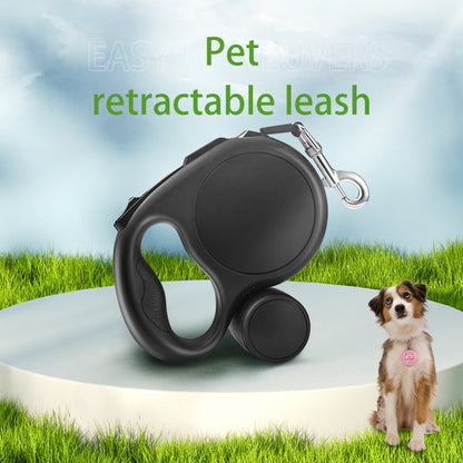 5 Meters Retractable Pet Leash with Removable Bag Dispenser