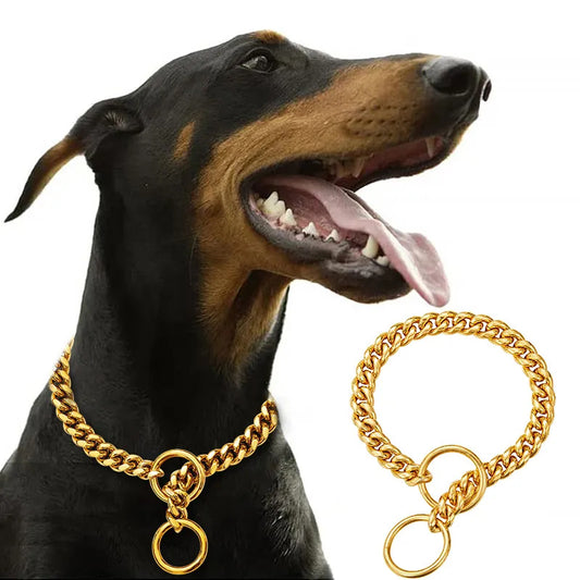 Dog Chain Collar Strong Luxury Gold Necklace