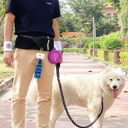 Pet Running Leash Retractable Rope with Pouch Bag