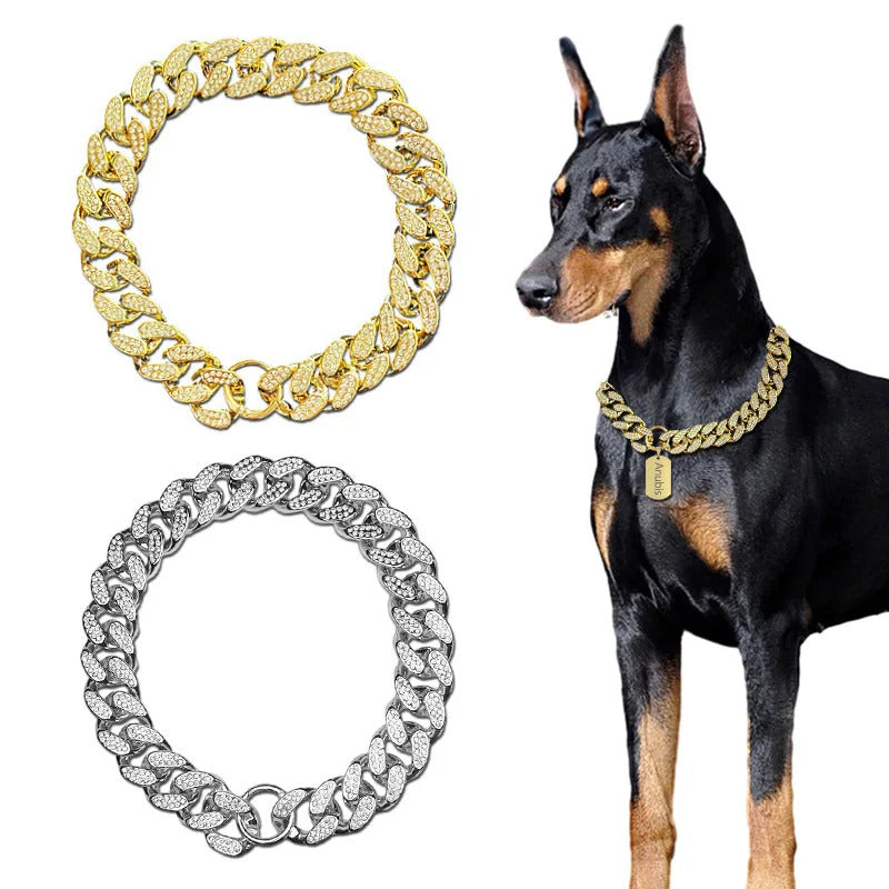 ABS Dog Chain Diamond Collar