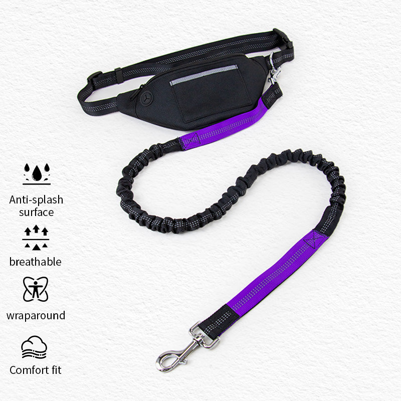 Hands Free Dog Running Leash with Adjustable Waist Belt