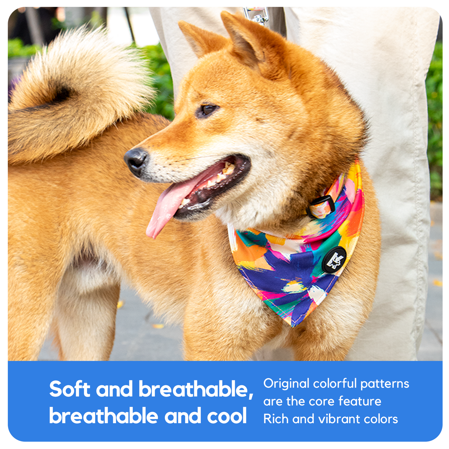 Wholesale Garden Dog Bandana One Size Pet Bandana Collar Adjustable Puppy Bandana with Colorful Printed Logo
