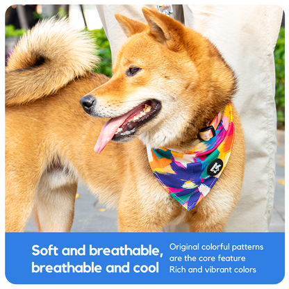 Wholesale Garden Dog Bandana One Size Pet Bandana Collar Adjustable Puppy Bandana with Colorful Printed Logo
