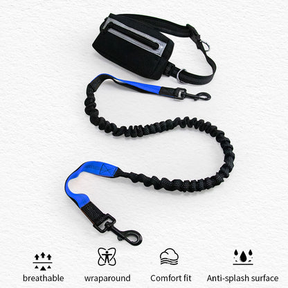 Running Dog Leash Hands Free Leash with Waist Belt Pouch