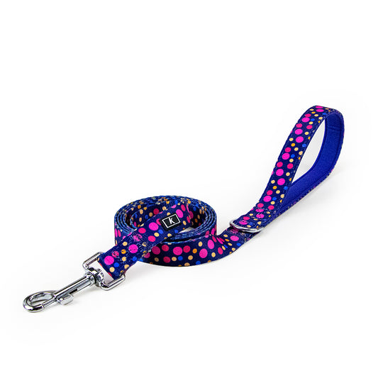 Hot Selling Factory 2.5cm Durable Flower Printing Nylon Dog Leash Colorful Pet Dog Leads Big Size Puppy Leash