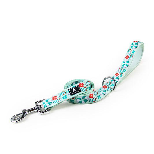 Popular Factory 2.5cm Durable Flower Printing Nylon Dog Leash Colorful Pet Dog Leads Big Size Puppy Leash