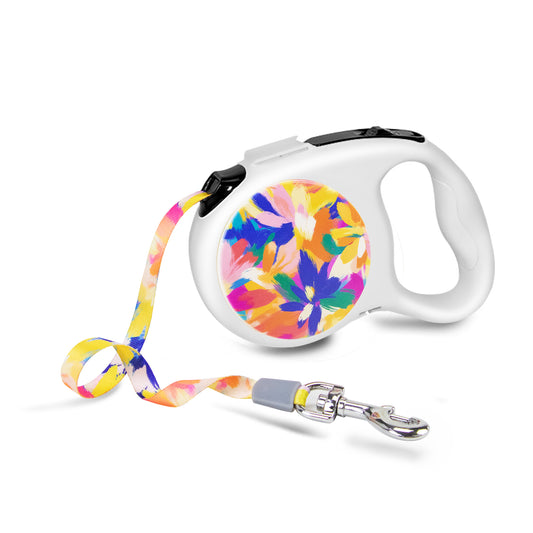 Factory Price Wholesale Retractable Dog Leash Adjustable Dog Leads Retractable Pet Leash with Colorful Print
