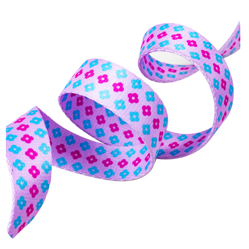 Hot Selling Factory 2.5cm Durable Flower Printing Nylon Dog Leash Colorful Pet Dog Leads Big Size Puppy Leash