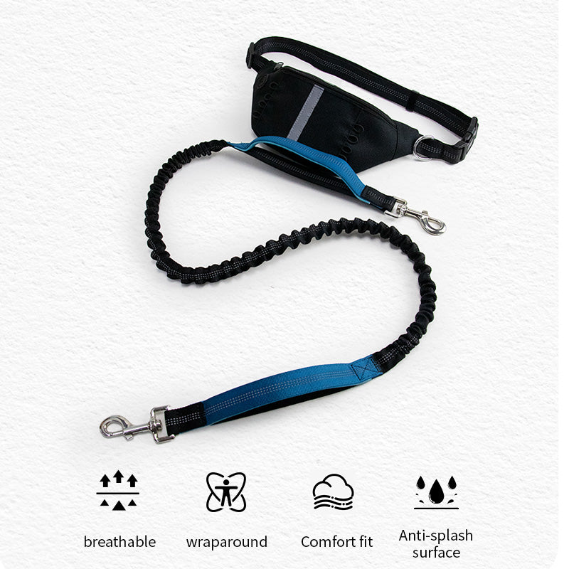 Pet Running Leash Retractable Rope with Pouch Bag