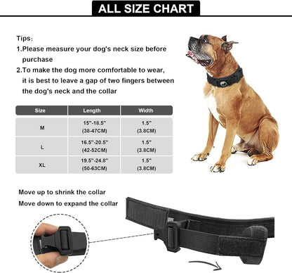 Tactical AirTag Dog Collar for Medium Large Dogs