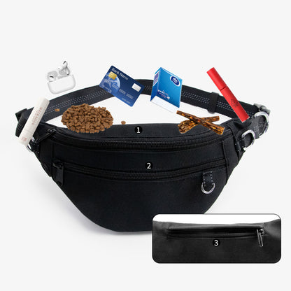 Hands Free Dog Running Leash with Waist Belt Pouch Bag