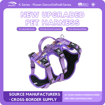 Hot Selling Kingspeed Dog Vest Luxury Puppy  Harness With Printing No Pull Dog Harness