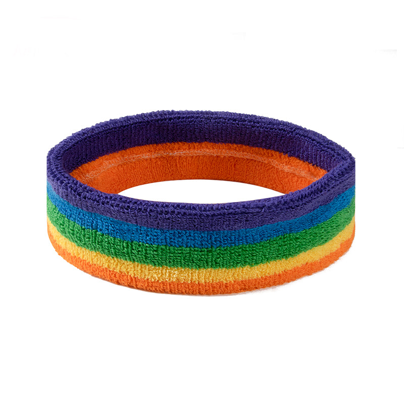 Multi Colors Headband Rainbow Sweatband Fearless Sweat