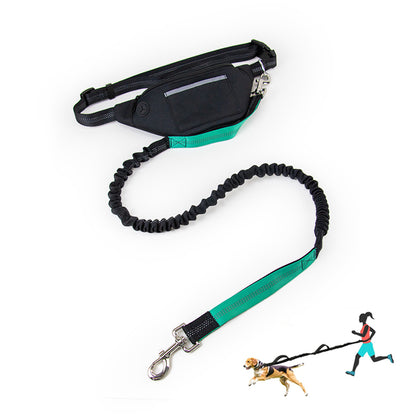 Hands Free Dog Running Leash with Adjustable Waist Belt