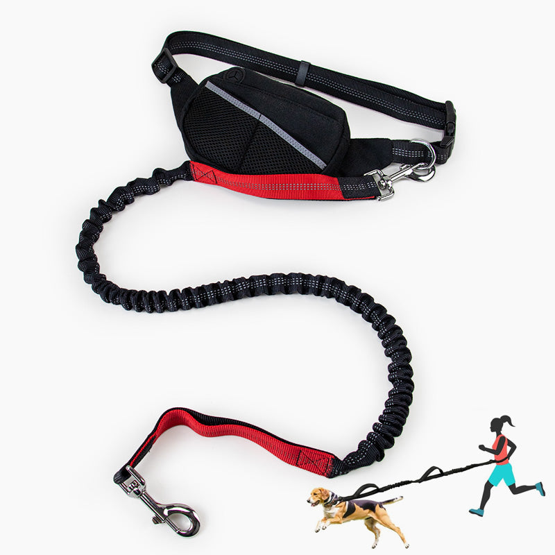 Hands Free Dog Running Leash with Adjustable Pouch