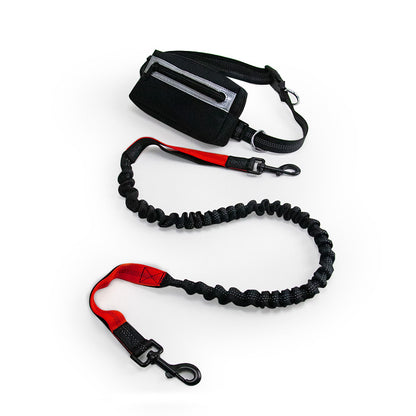 Running Dog Leash Hands Free Leash with Waist Belt Pouch