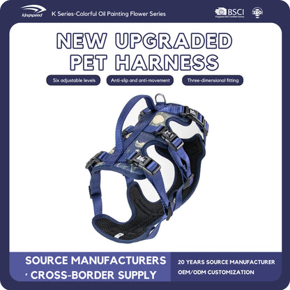 Factory Direct Sales Kingspeed Dog Vest Luxury Puppy  Harness With Printing No Pull Dog Harness