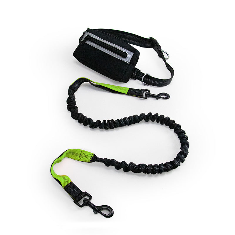 Running Dog Leash Hands Free Leash with Waist Belt Pouch