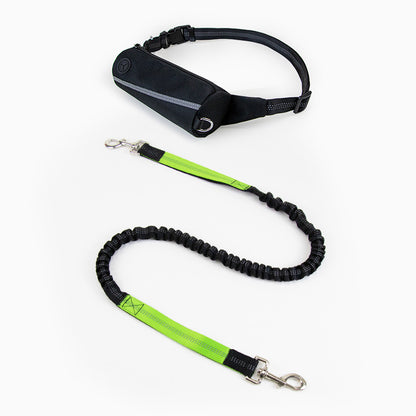 Hands Free Dog Running Leash with Pouch Bag